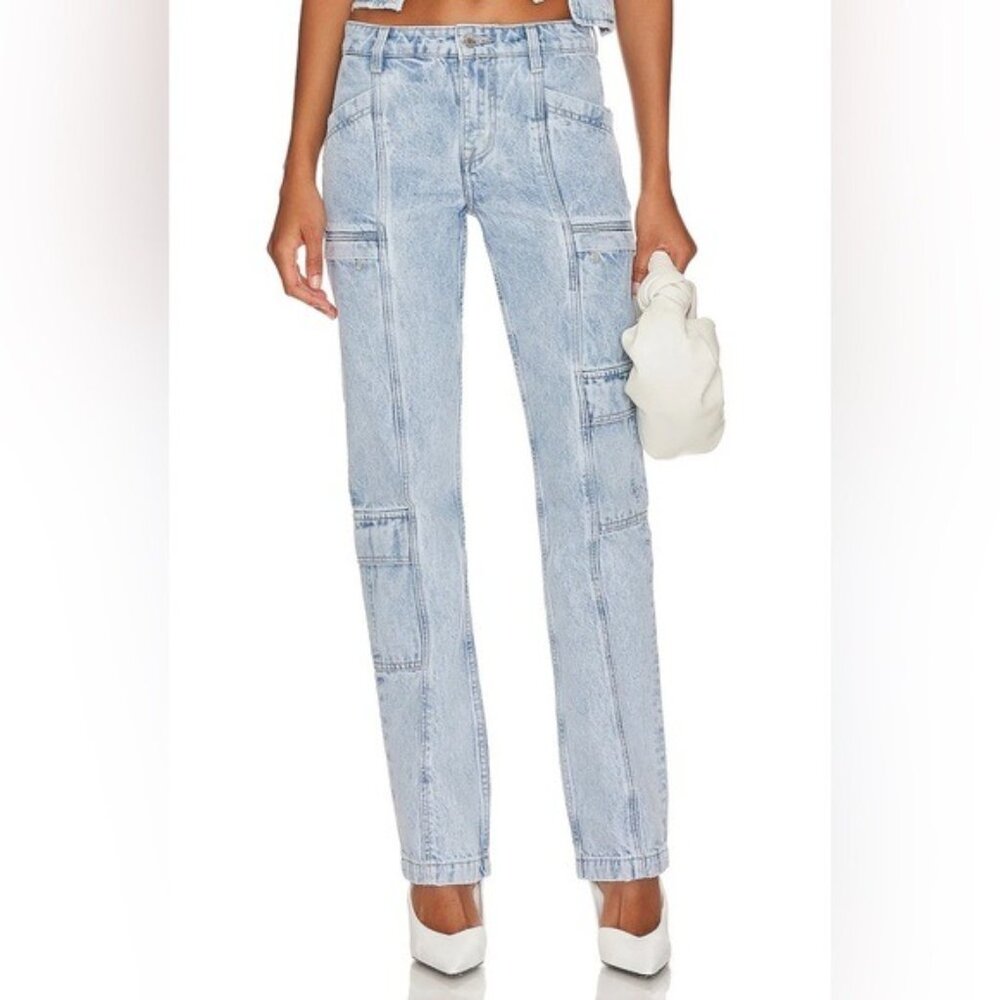 GRLFRND Naomi Low Rise Slim Cargo Jeans Tao Size 27